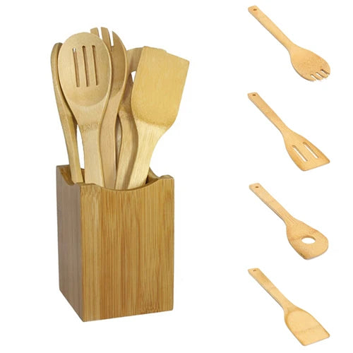 6 Piece Bamboo Essentials Cooking Set